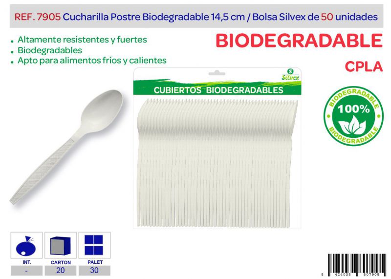 cucharilla postre biodegradable lote de 50 cpla