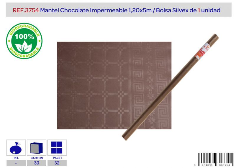 mantel 1,20 x 5 m. chocolate lote de 1