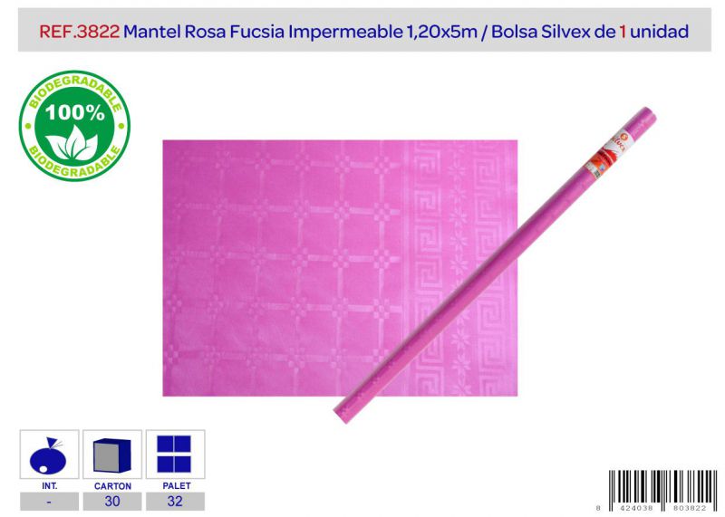 mantel 1,20 x 5 m. rosa fucsia lote de 1